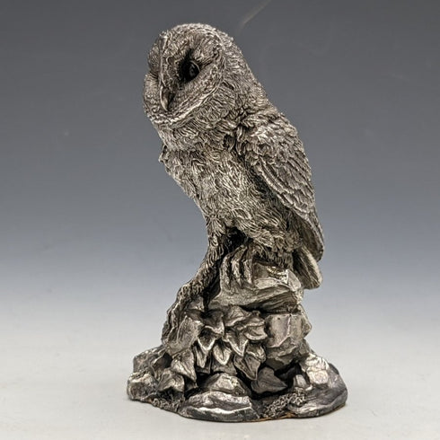 純銀張り彫刻 フクロウ オブジェ 80g 英国 カントリーアーティスト社